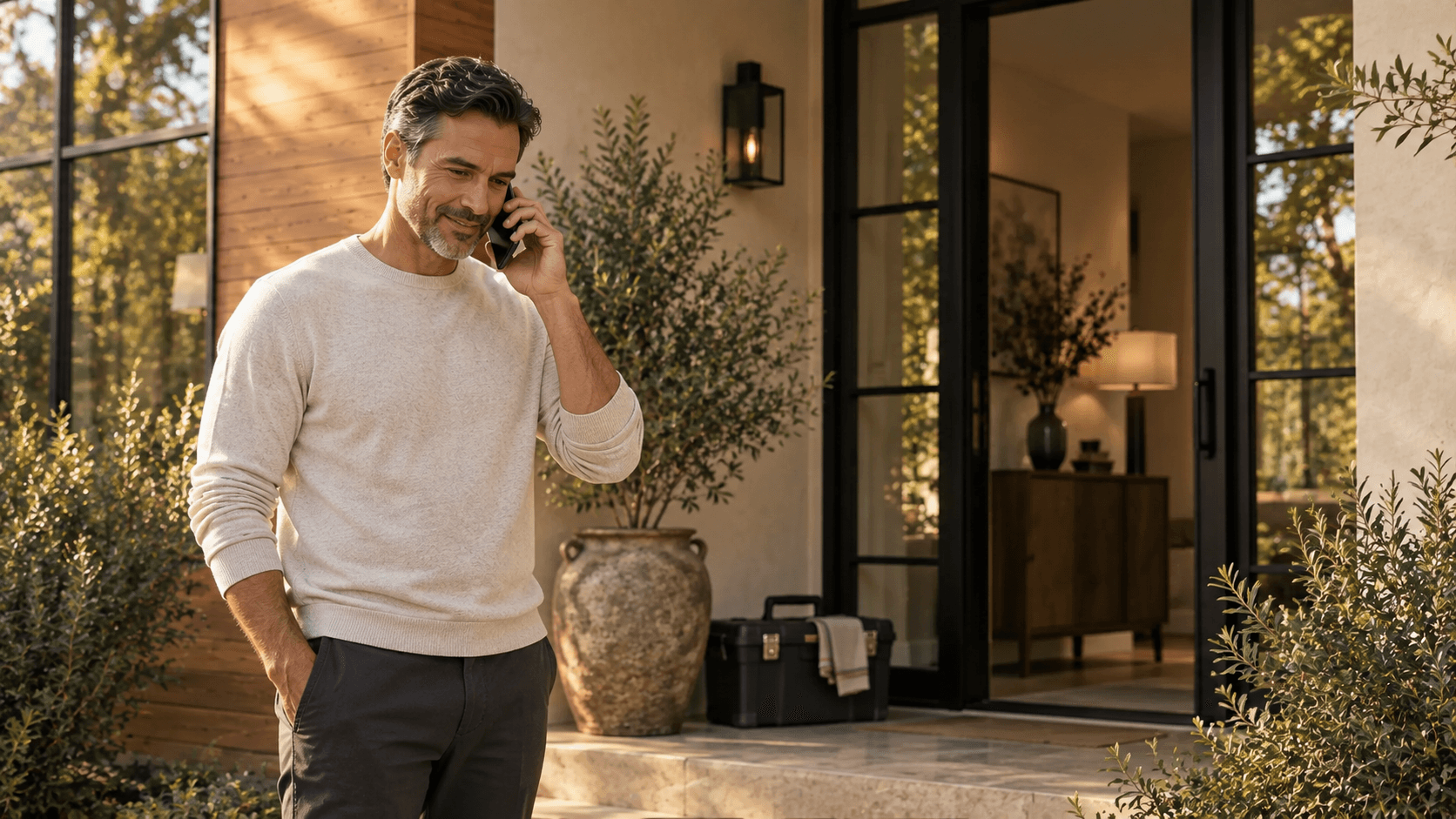 Finance operations customer speaking on the phone